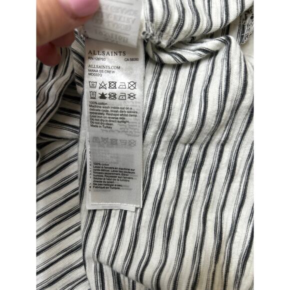 AllSaints Men's Ashton Crewneck T-Shirt in Gray/White Size XXL - Picture 7 of 7